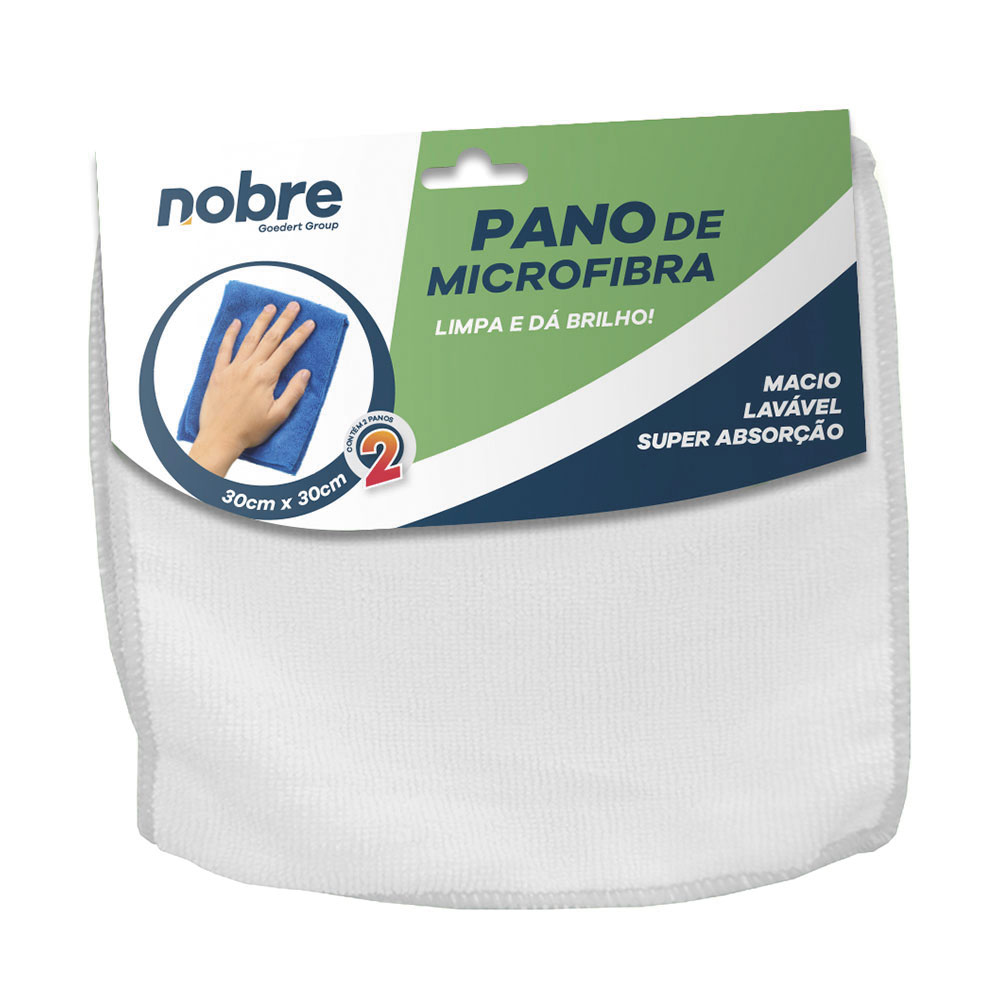 Pano Microfibra – 30x30cm – c/2unid – Branco – Nobre