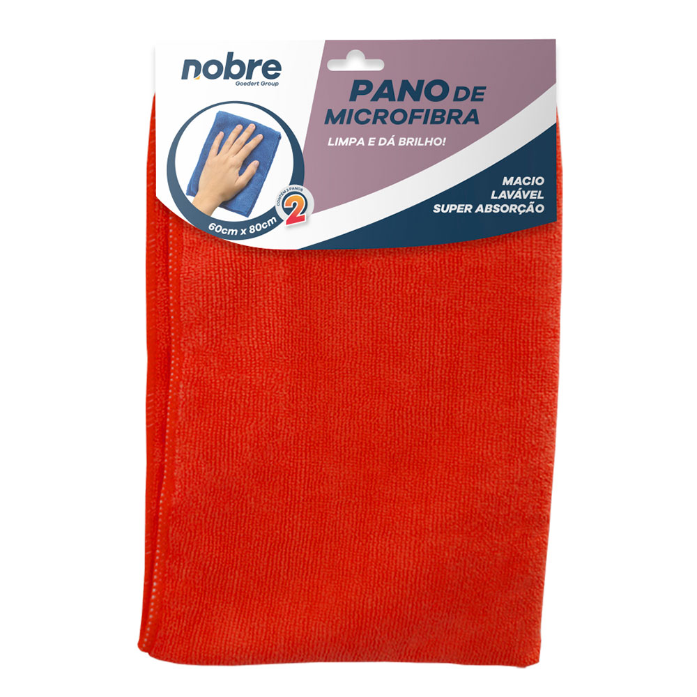 Pano Microfibra – 60x80cm – c/2unid – Vermelho – Nobre