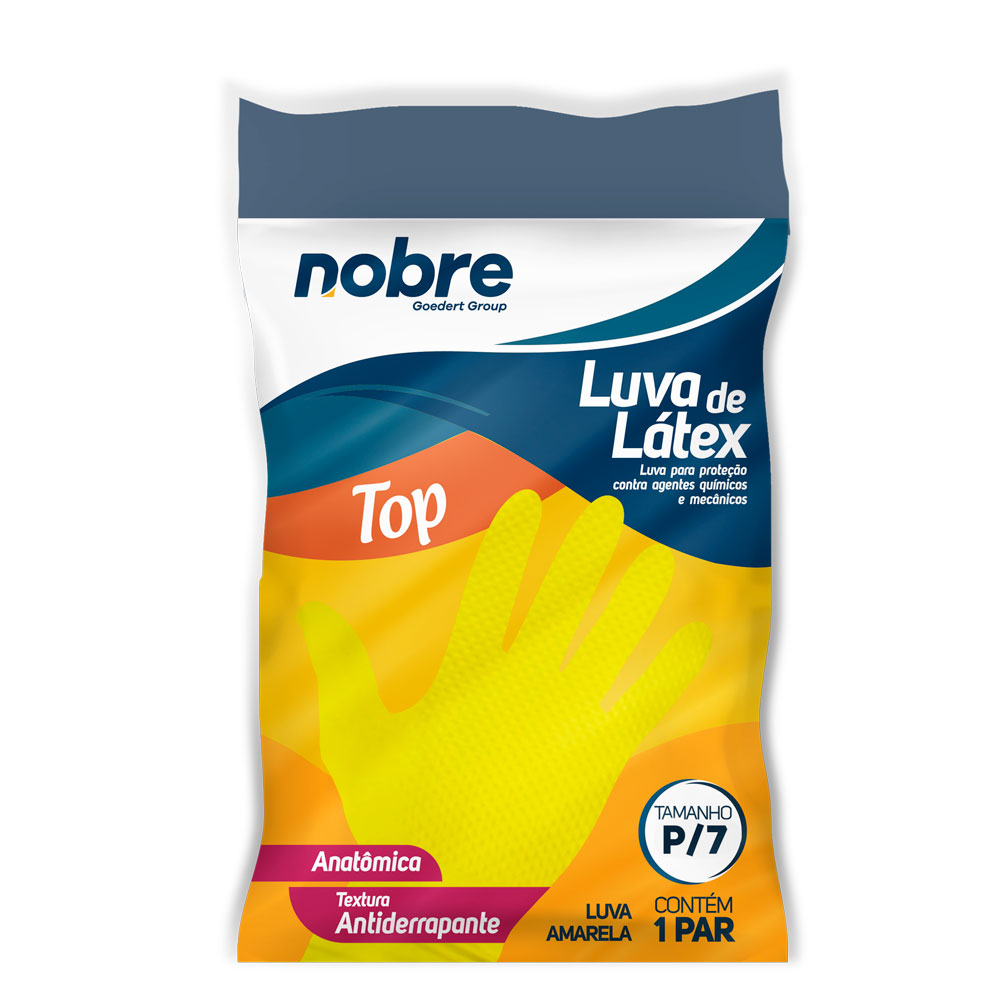 Luva de Borracha/Látex – Amarela -TOP ML – Nobre