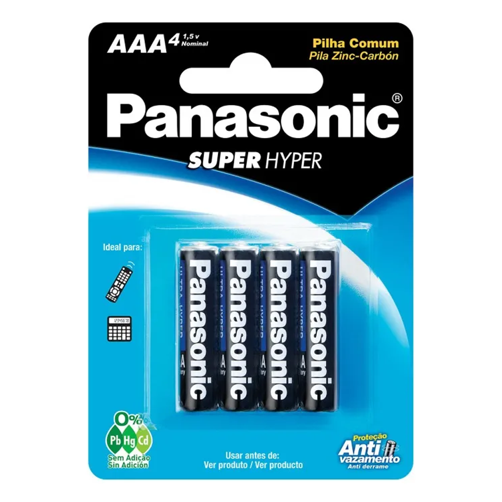 Pilha Palito AAA – c/ 4 unidades – Panasonic