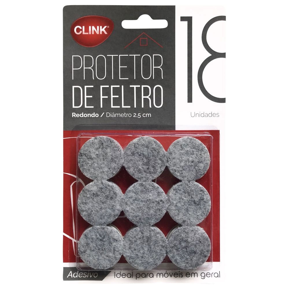 Protetor para Piso em Feltro – Redondo – c/18 unid. – Clink