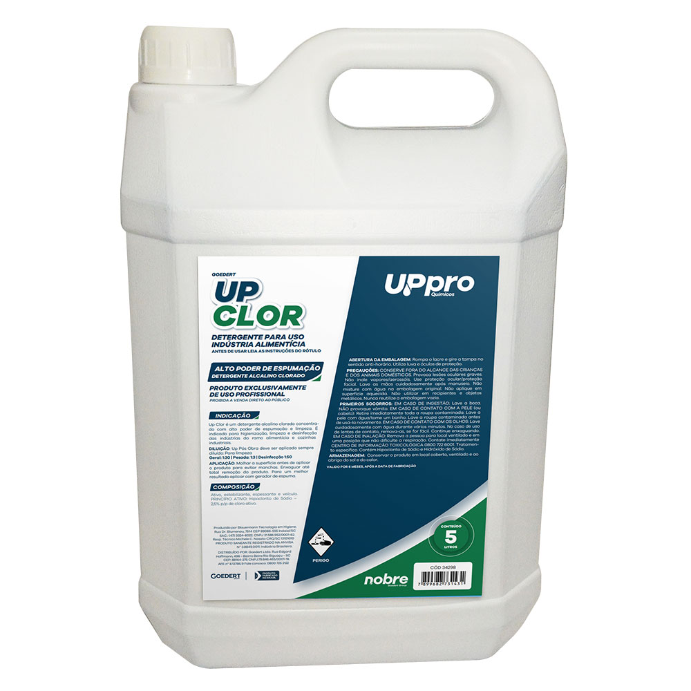 UP Clor – Detergente Clorado/Alcalino – 5 litros – Nobre
