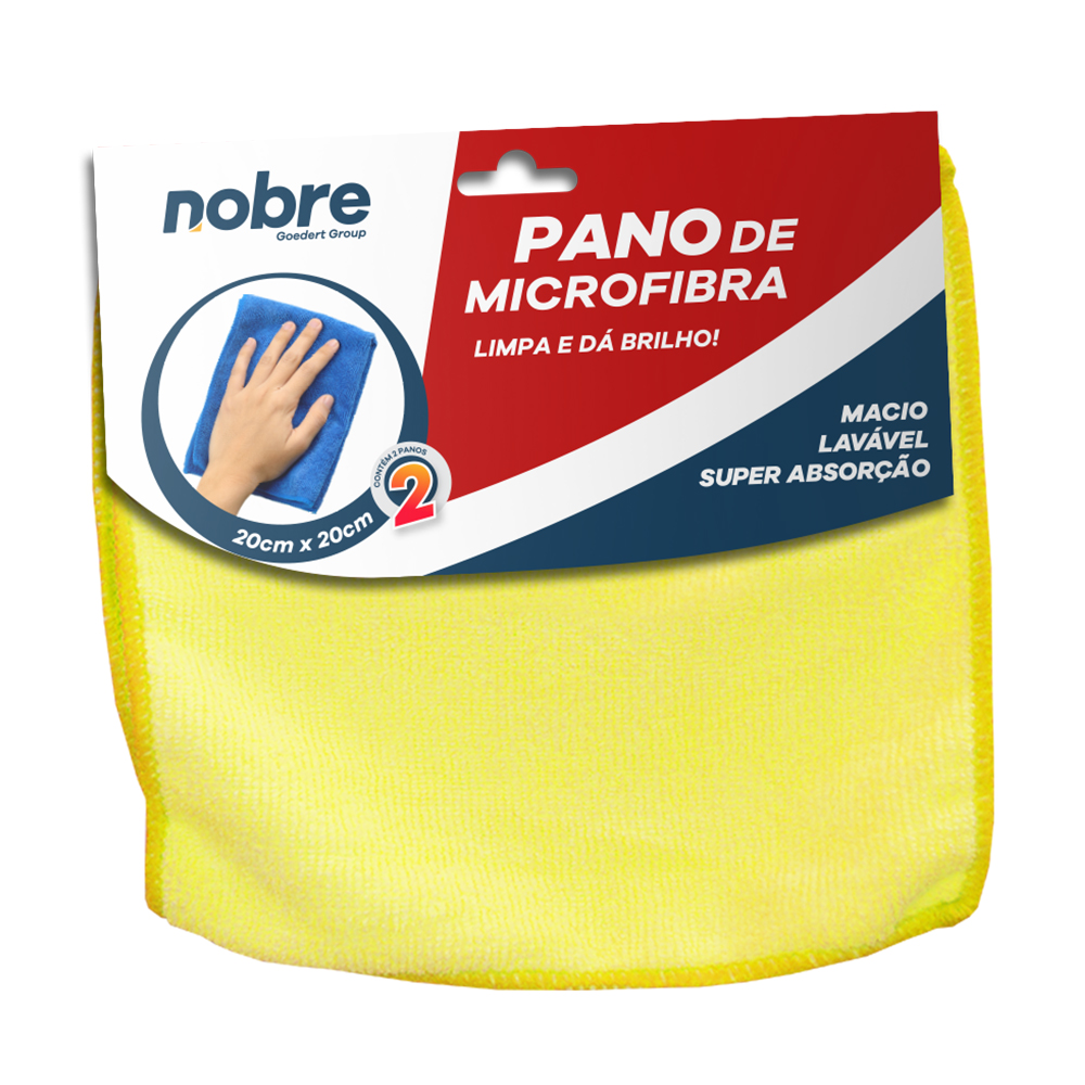Pano de Microfibra – 20x20cm – Amarela – c/ 2unid. – Nobre