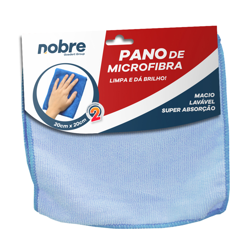 Pano de Microfibra – 20x20cm – Azul – c/ 2unid. – Nobre