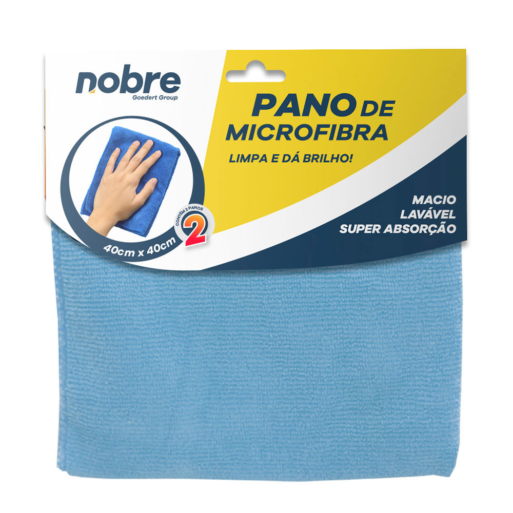 Pano de Microfibra – 40x40cm – Azul – c/ 2unid. – Nobre