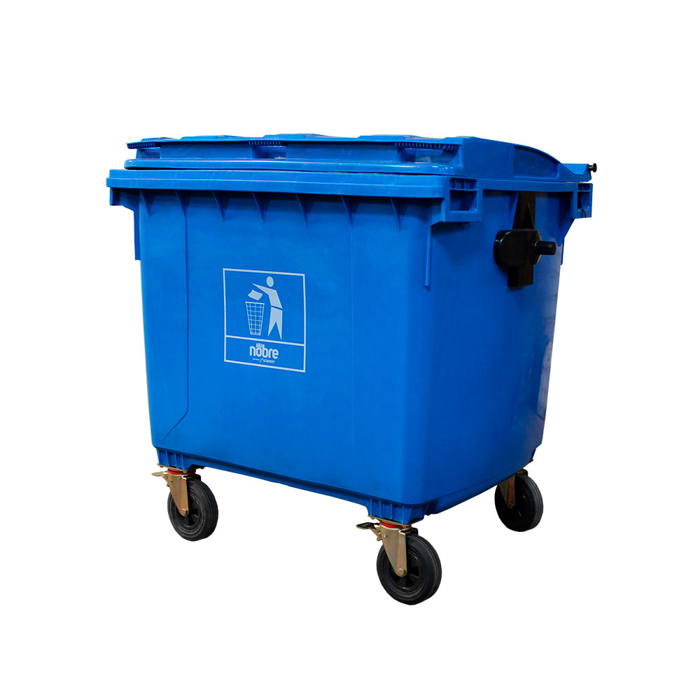 Coletora Plástica c/ Rodas – 660l – Azul – Nobre